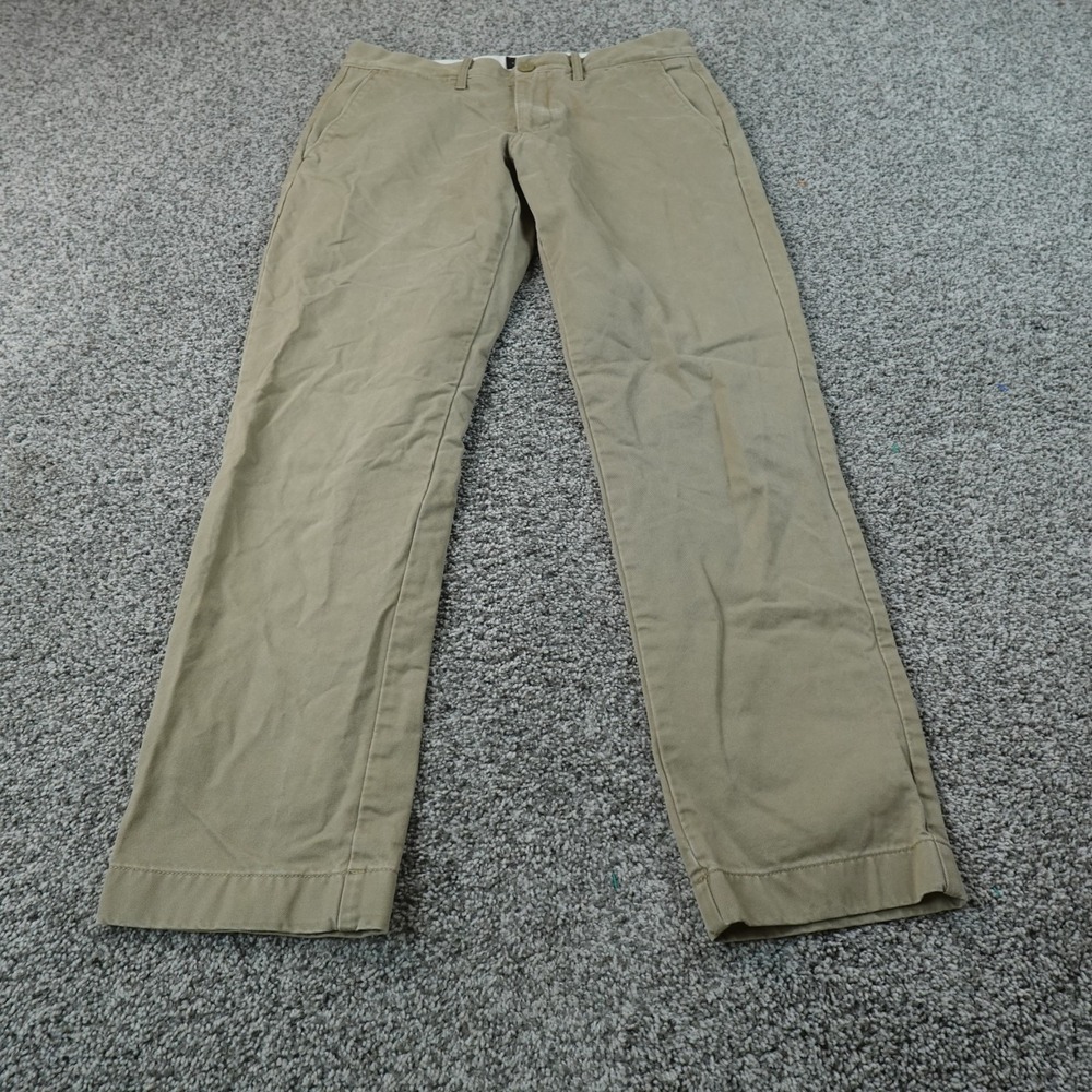 J Crew Pants Mens 31X30 Beige Tan Brown Khaki Chino Trouser Flat Front Preppy
